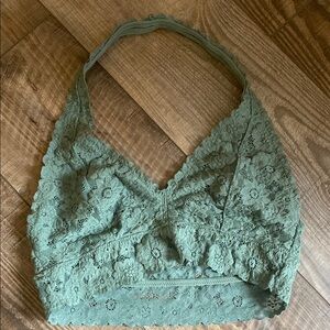 Aerie Green Lace Halter Bralette. BNWOT